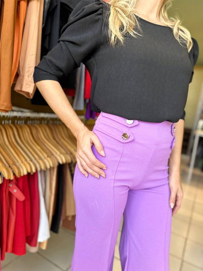 Pantalón oxfort crep 4 botones 