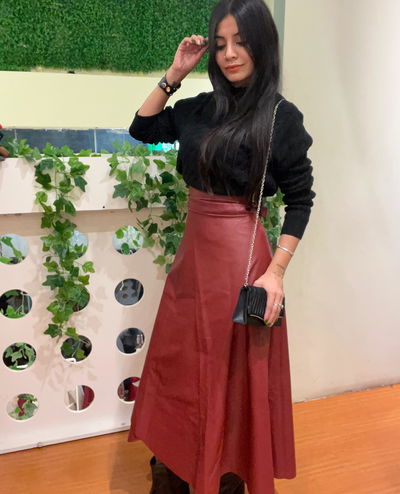 Falda eco cuero pareo 