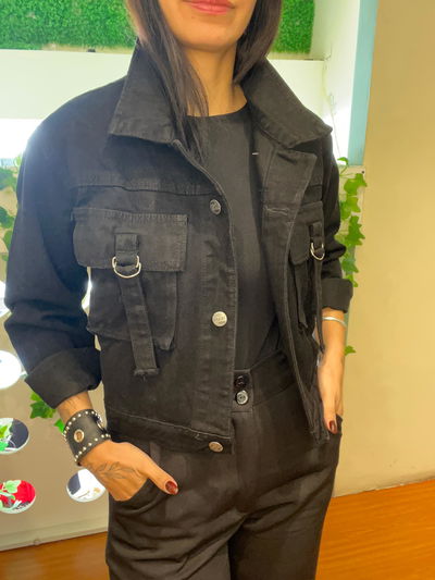 Campera de jeans cargo 