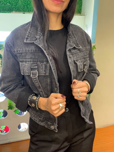 Campera de jeans cargo 