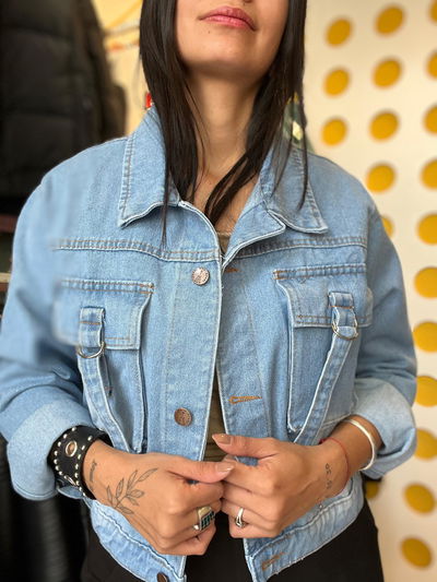 Campera de jeans cargo 