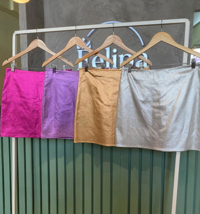 Pollera eco cuero c/ cierre 