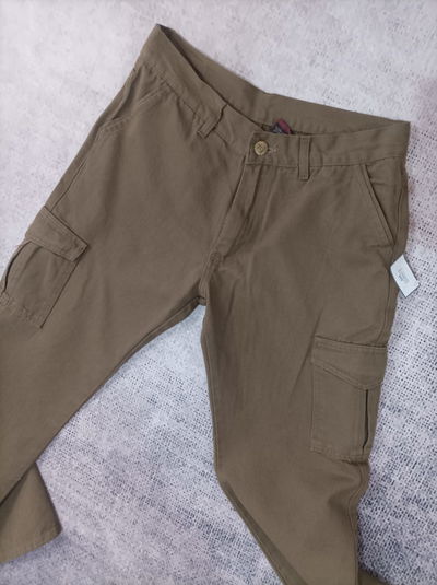 PANTALON CARGO GABARDINA VERDE MILITAR