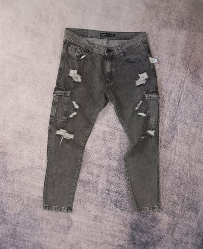 JEAN CARGO MOM DARK