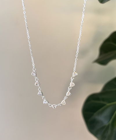 Cadena Corazones Cubic
