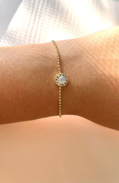 Pulseras flor con cubic