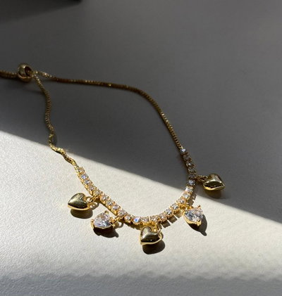 Pulsera corazones cubic