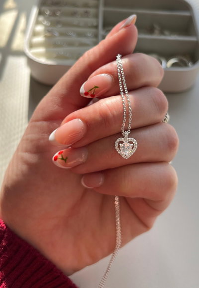 Cadena corazon cristal