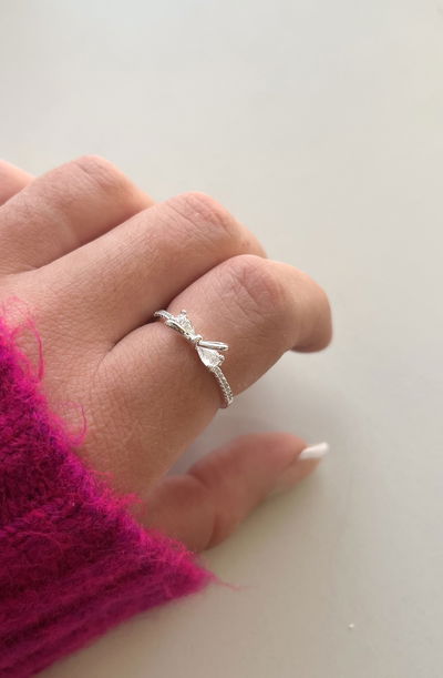 Anillo moño con cubic (Regulable)
