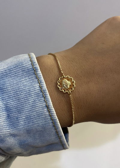 pulsera medallita ostra