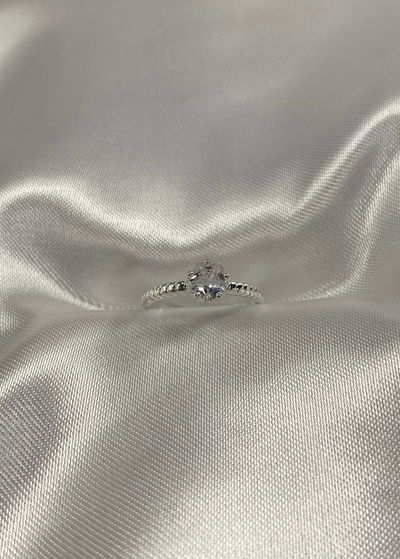 anillo acero blanco talle 7