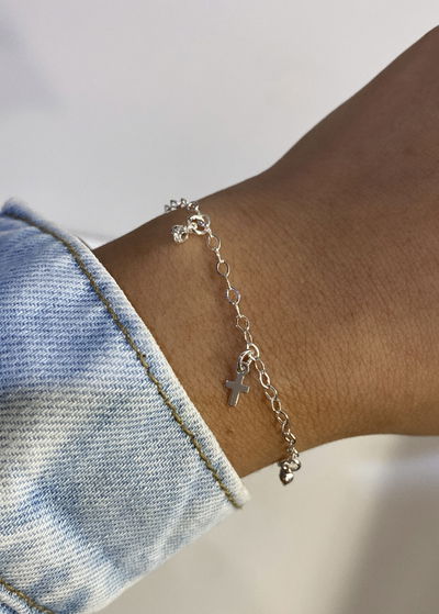 pulsera cruces y puntos de luz