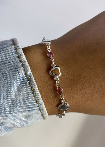 pulsera corazones pink