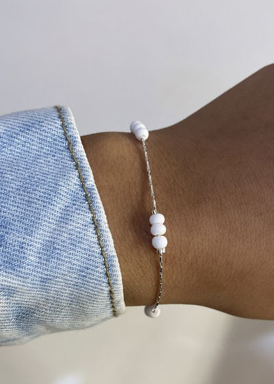 pulsera cristales blancos