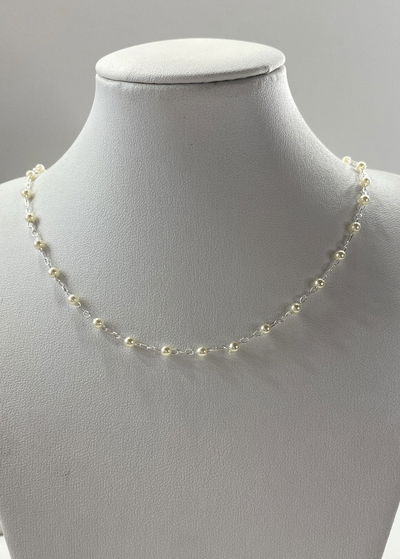 gargantilla plata y perlas