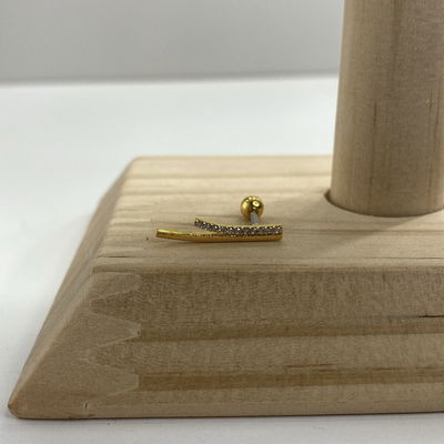 piercing gold barrita doble