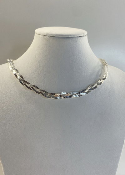 collar gargantilla trenzada enchapada