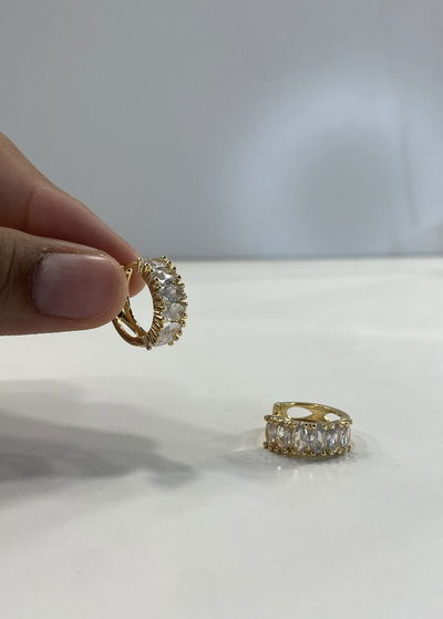 argollitas crystal bronce 
