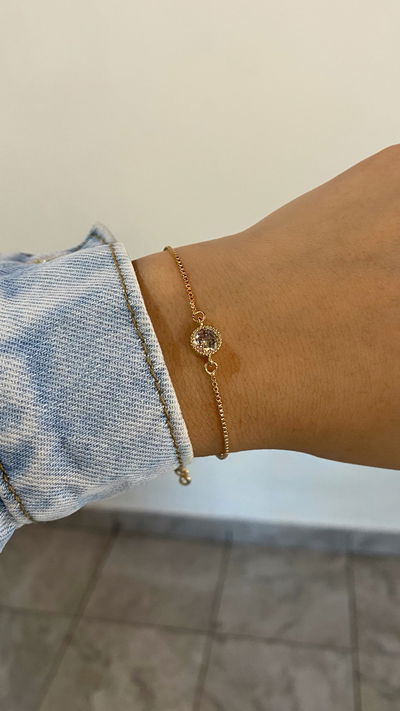pulsera ajustable amber cristal
