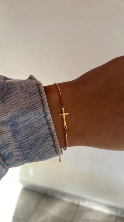 pulsera ajustable cruz