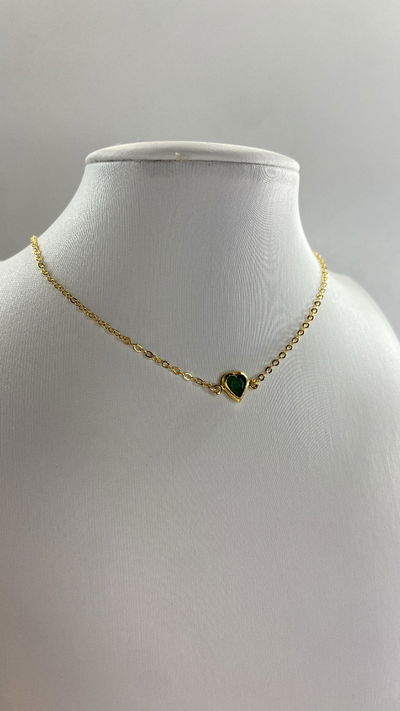choker corazoncito esmeralda