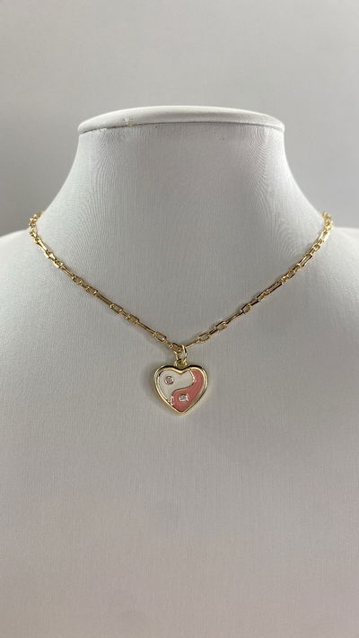 collar yin yang pink