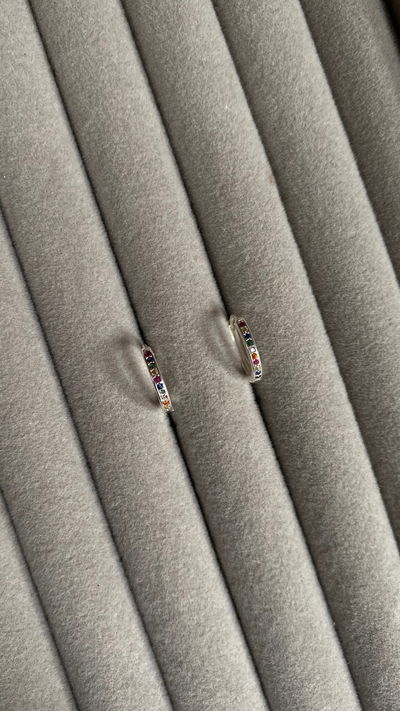 argollitas zirconias multicolor 