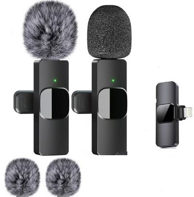 2 (Dos) Microfono Inalambrico Corbatero + 2 Peluche AntiPop de REGALO