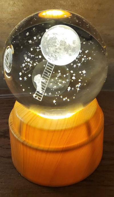 Esfera Cristal Decorativa Giratoria