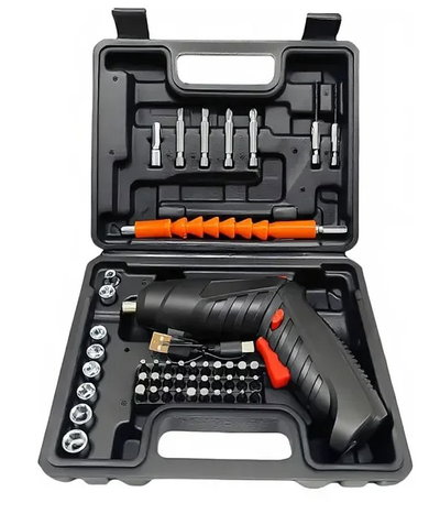 Kit Destornillador Inalambrico + Puntas + Tubos + Valija