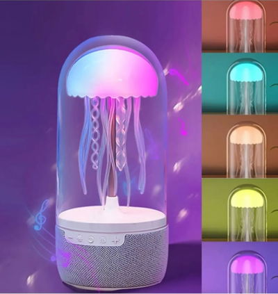 Lámpara Velador Luz Led Medusa 3D Parlante Bluetooth Auxiliar Memoria MicroSD