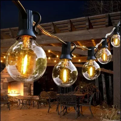 Guirnalda Luz Led Calido Exterior 15m 25+1 Lamparas Deco Bar Patio Fiestas