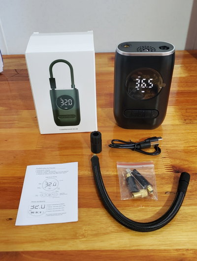 COMPRESOR DE AIRE PORTÁTIL DIGITAL RECARGABLE PARA AUTOS - MOTOS - BICICLETAS - PELOTAS