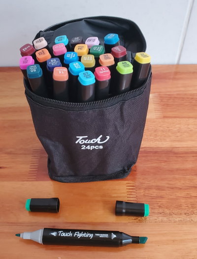 SET DE MARCADORES DOBLE PUNTA TOUCH 24 COLORES