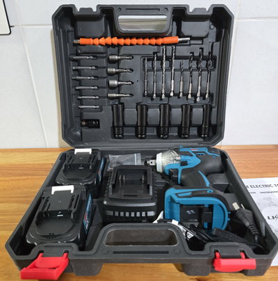 Kit Llave De Impacto Inalambrica 48v 5 Tubos 2 Baterias Cargador Puntas y Mechas