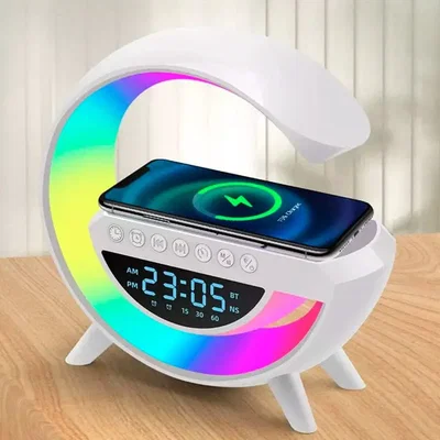 Radio Reloj Despertador + Cargador Inalámbrico 15W | Luz LED – Bluetooth – USB-C