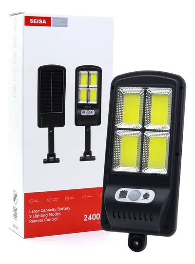 Reflector Lampara Solar Led Luz Exterior Jardin Potente Con Control Remoto