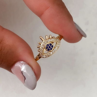 Anillo ojo turco, con strass