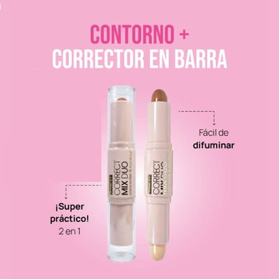 Corrector y contorno en barra, 2 en 1 de PINK21