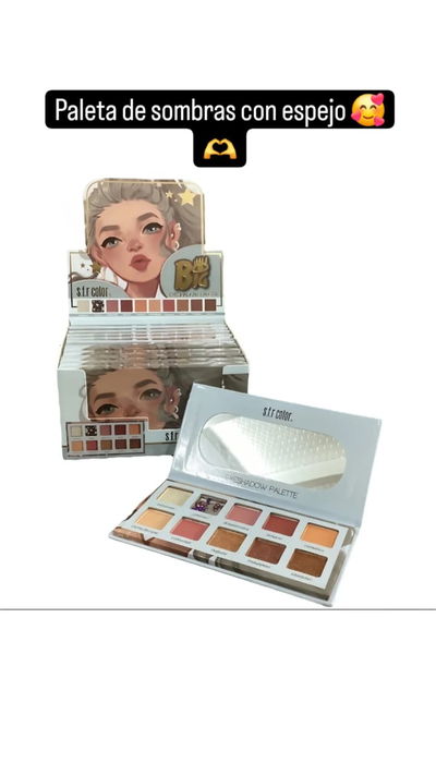 Paleta de sombras con espejo