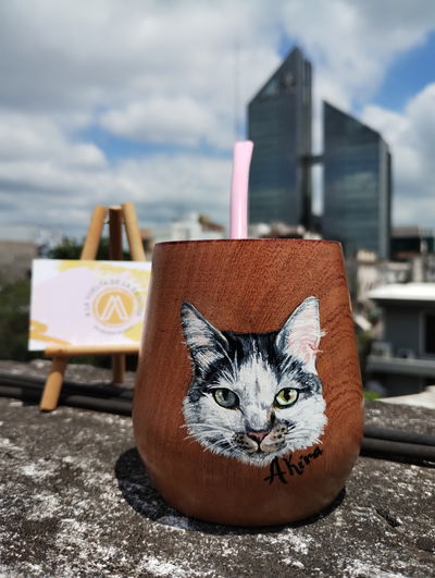 Mate con retrato de mascotas