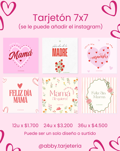 TARJETONES 7X7 - DIA DE LA MADRE