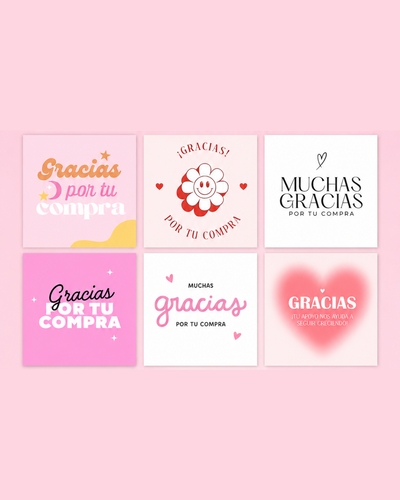 PROMO | Stickers cuadrados "Gracias por tu compra"