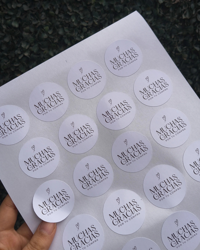 PROMO | Plancha Stickers A4 troquelado "Gracias por tu compra"