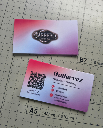 Tarjetas personales 9x5 Doble faz - Papel mate 180gr