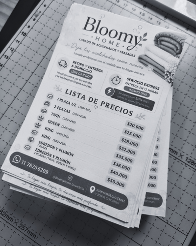 Folleto 10x15 papel obra 75gr - BLANCO Y NEGRO