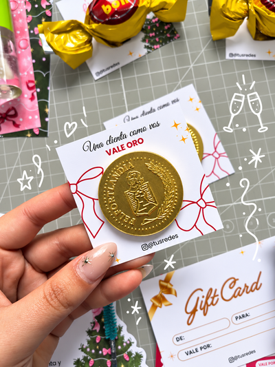 Tarjeta 7x7 - MONEDA CHOCOLATE