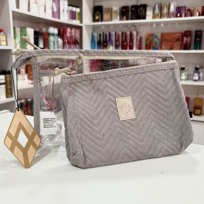 Doble Neceser transparente y gris | Amayra