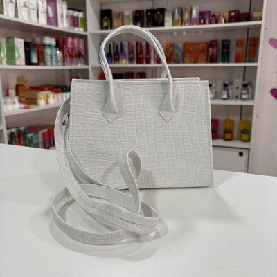 Cartera Deisy blanca con textura