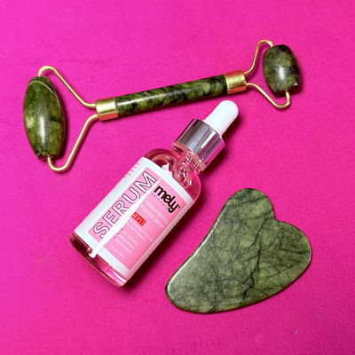 Guasha + Rodillo de Jade + Serum Mely Niacinamida